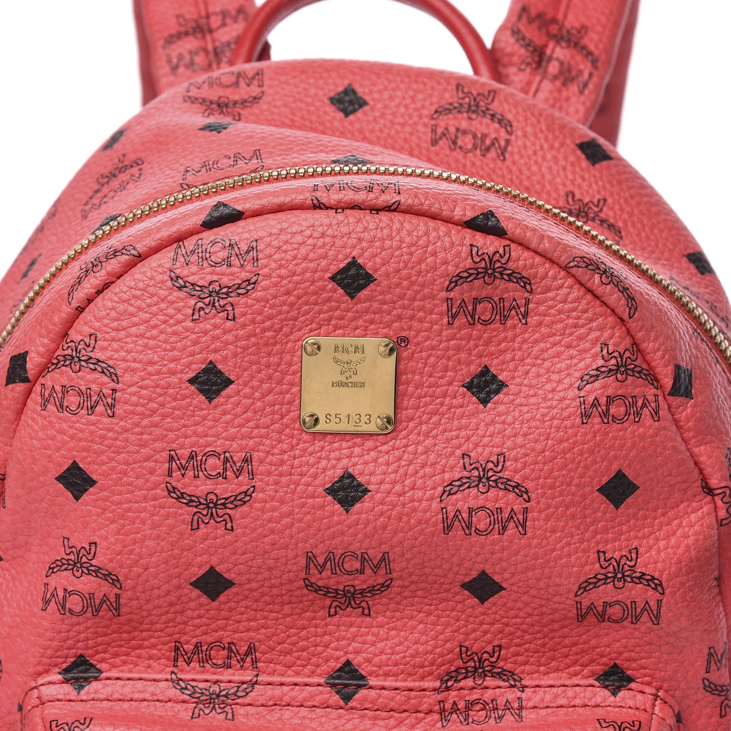 MCM Visetos Small Side Stud Stark Backpack Corail 16 of 16