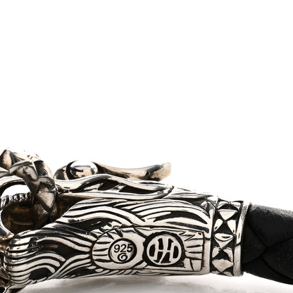 John Hardy Sterling Silver Leather Naga Dragon Legend Bracelet Black 3 of 3