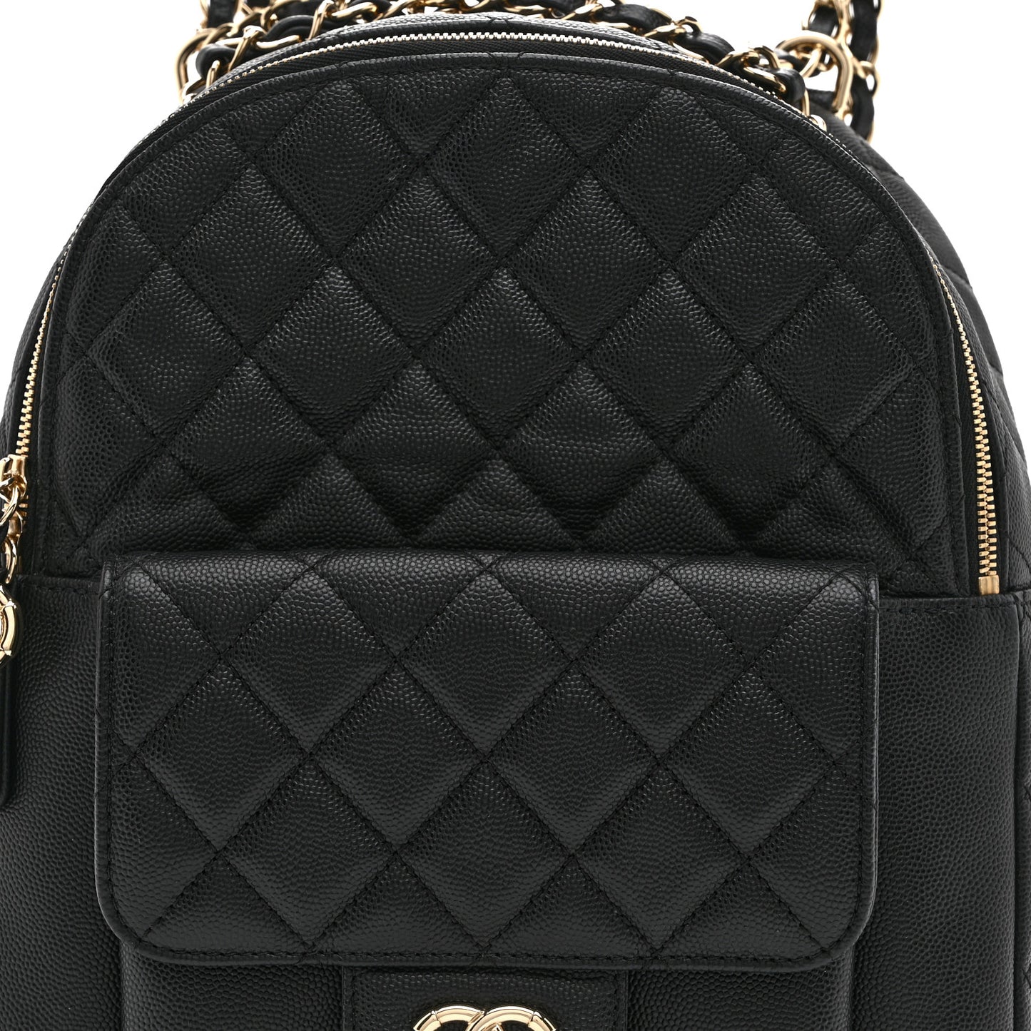 Caviar Quilted Large CC Day Backpack Black