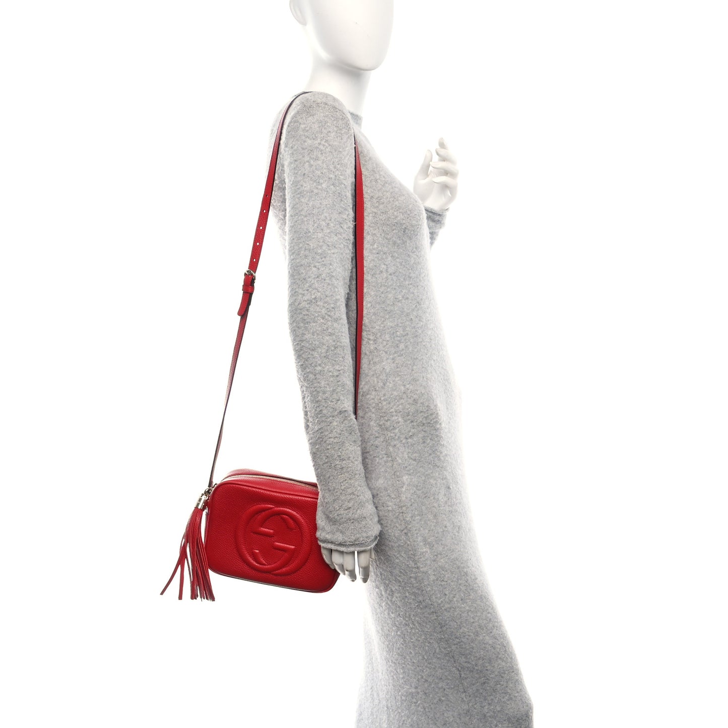 Pebbled Calfskin Small Soho Disco Bag Vibrant Red