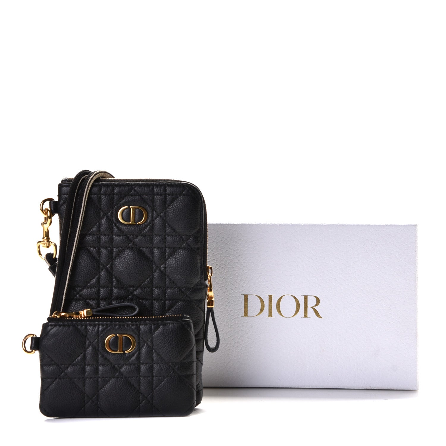 Christian Dior Supple Calfskin Cannage Caro Multifunctional Pouch Black 6 of 6