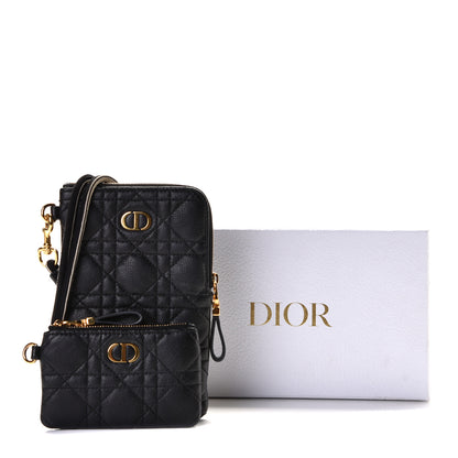 Christian Dior Supple Calfskin Cannage Caro Multifunctional Pouch Black 6 of 6