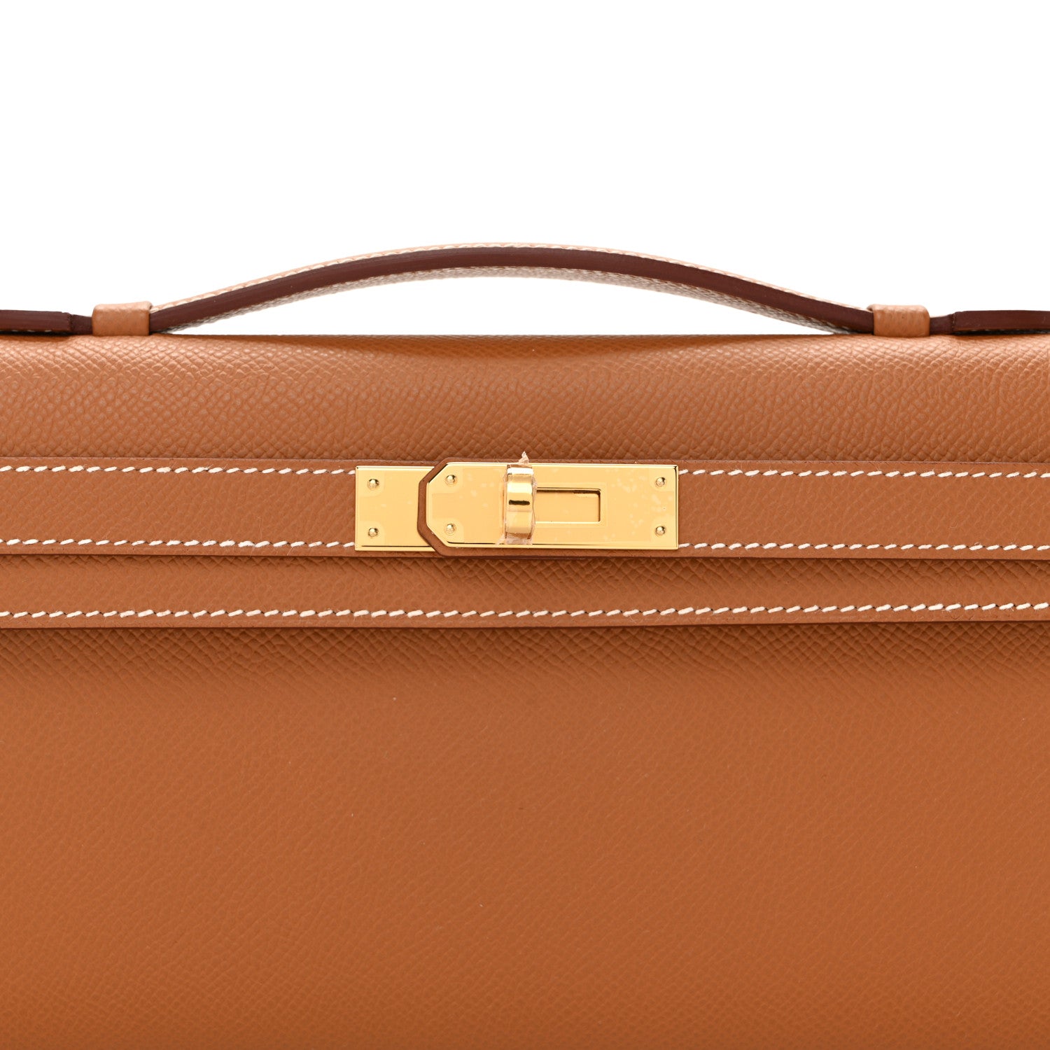 Hermes Epsom Kelly Cut Clutch Pochette Gold 7 of 10