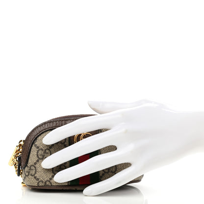 Gucci GG Supreme Monogram Web Ophidia Dome Key Pouch Beige New Acero 2 of 8