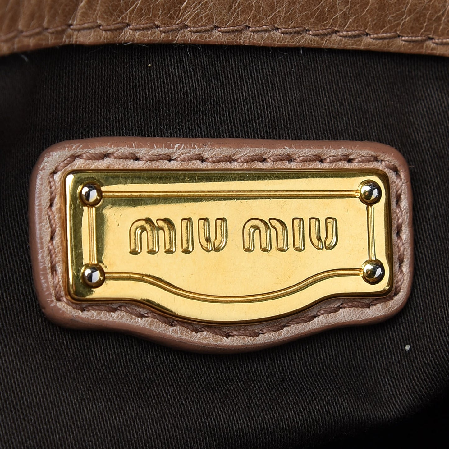 Vitello Lux Gathered Tote Beige