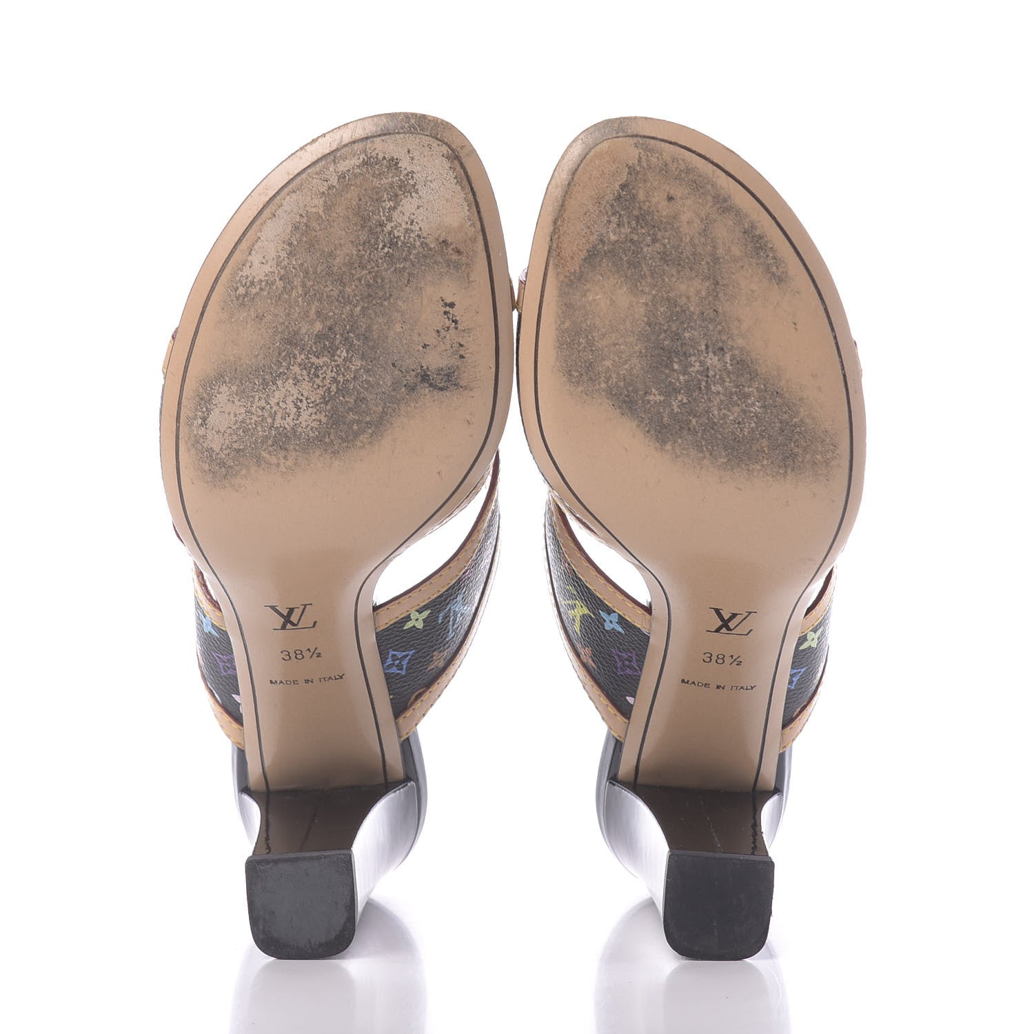 Louis Vuitton Monogram Multicolor Sandals 38.5 Black 7 of 12