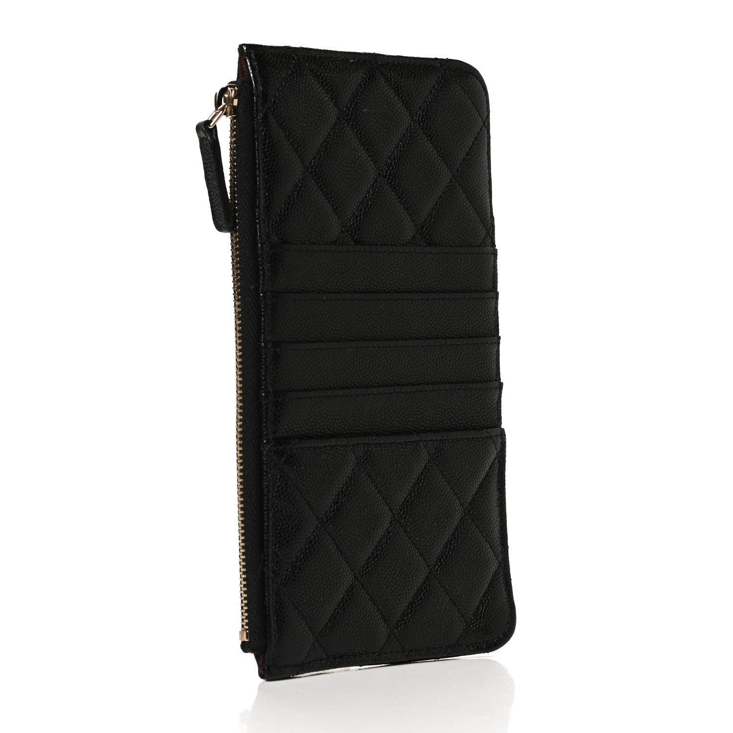 Chanel Caviar Quilted Classic Flat Wallet Pouch Black 3 of 10