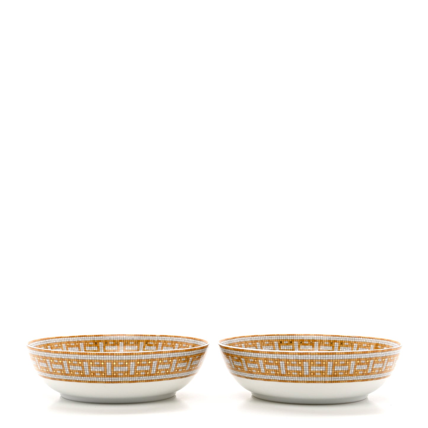 Porcelain Mosaique Au 24 Gold Cereal Bowl Set of 2