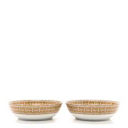 Hermes Porcelain Mosaique Au 24 Gold Cereal Bowl Set of 2 2 of 7