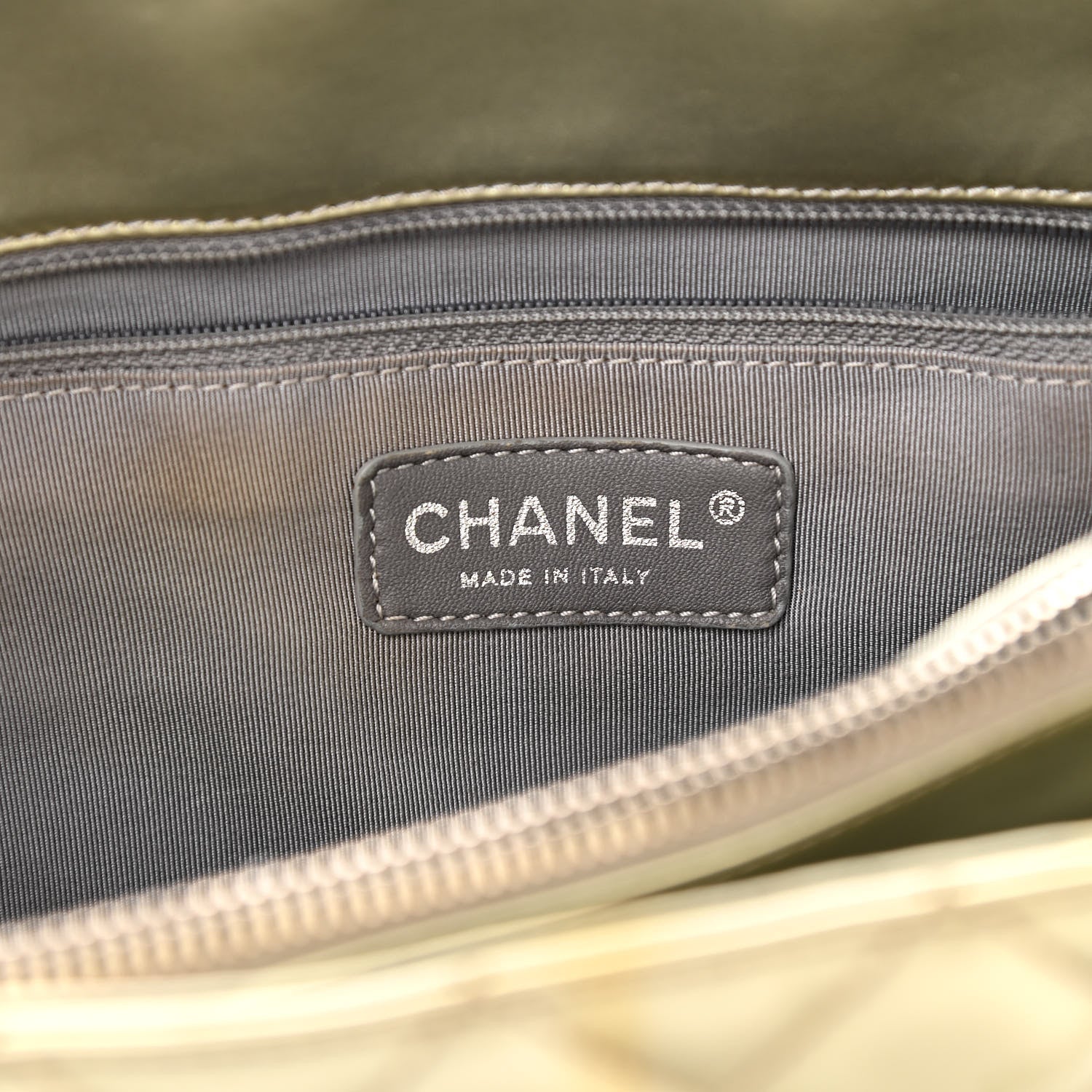 Chanel Patent Quilted Grand Shopping Tote GST Silver Gold 8 of 24