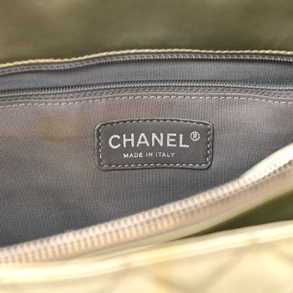 Chanel Patent Quilted Grand Shopping Tote GST Silver Gold 8 of 24