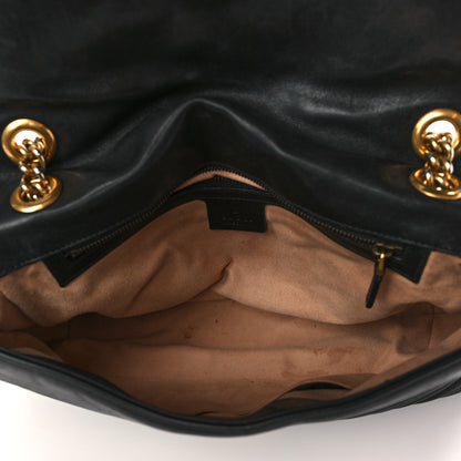 Gucci Calfskin Matelasse Medium GG Marmont Shoulder Bag Black 5 of 7
