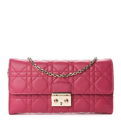 Christian Dior Lambskin Cannage Miss Dior Chain Wallet Fuchsia 1 of 10