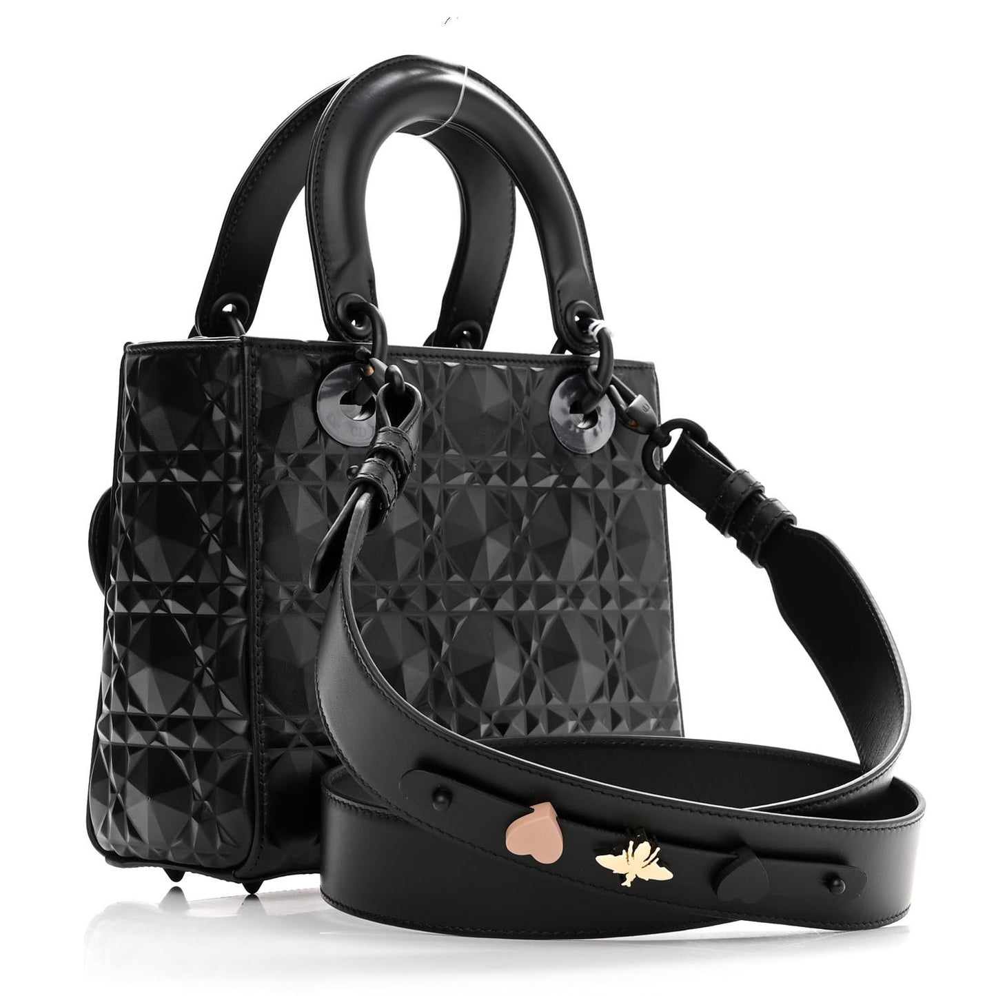 Calfskin Cannage Diamond Small My ABCDior Lady Dior Black