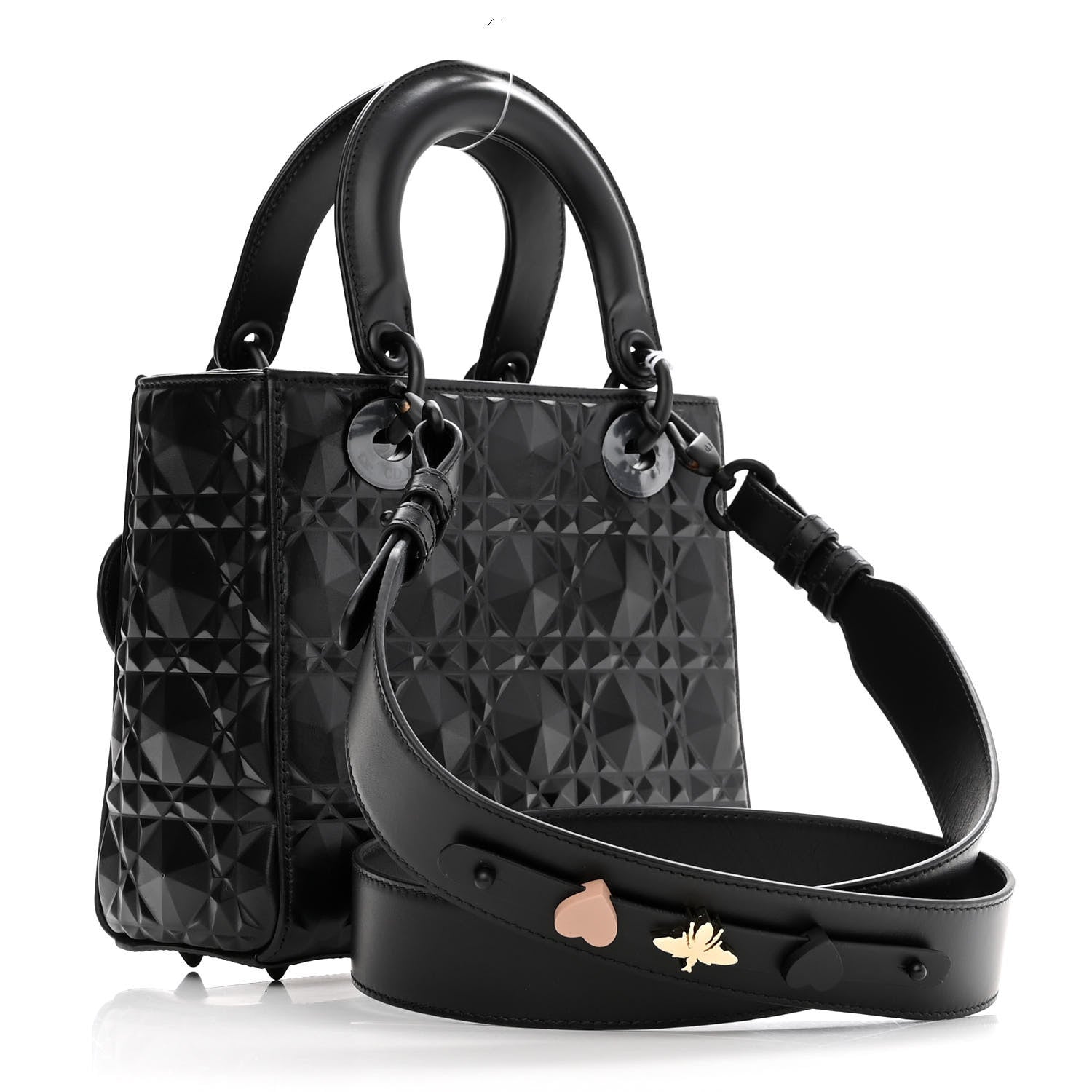 Christian Dior Calfskin Cannage Diamond Small My ABCDior Lady Dior Black 3 of 12