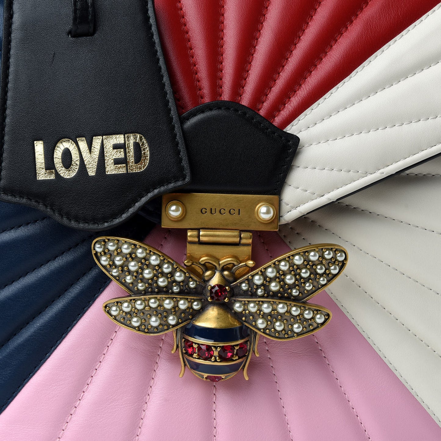 Calfskin Bamboo Trapuntata Queen Margaret Backpack Blue Agata Hibiscus Red Mystic White Sugar Pink