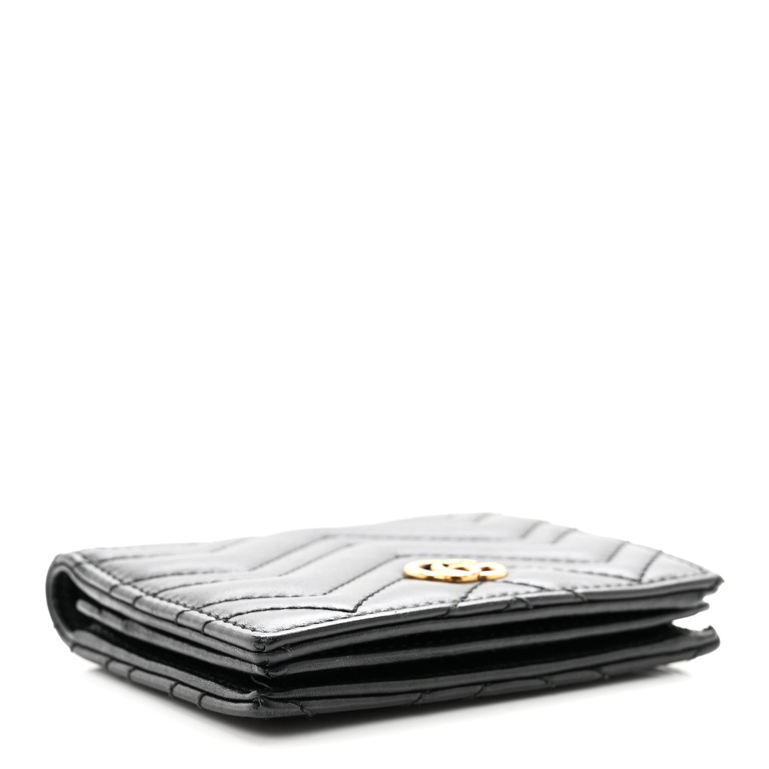 Gucci Calfskin Matelasse GG Marmont Card Case Wallet Black 4 of 8