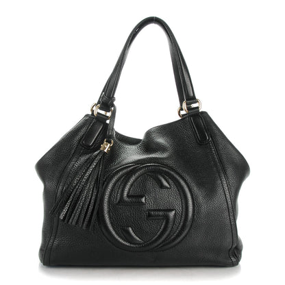 Gucci Pebbled Calfskin Medium Soho Shoulder Bag Black 1 of 7