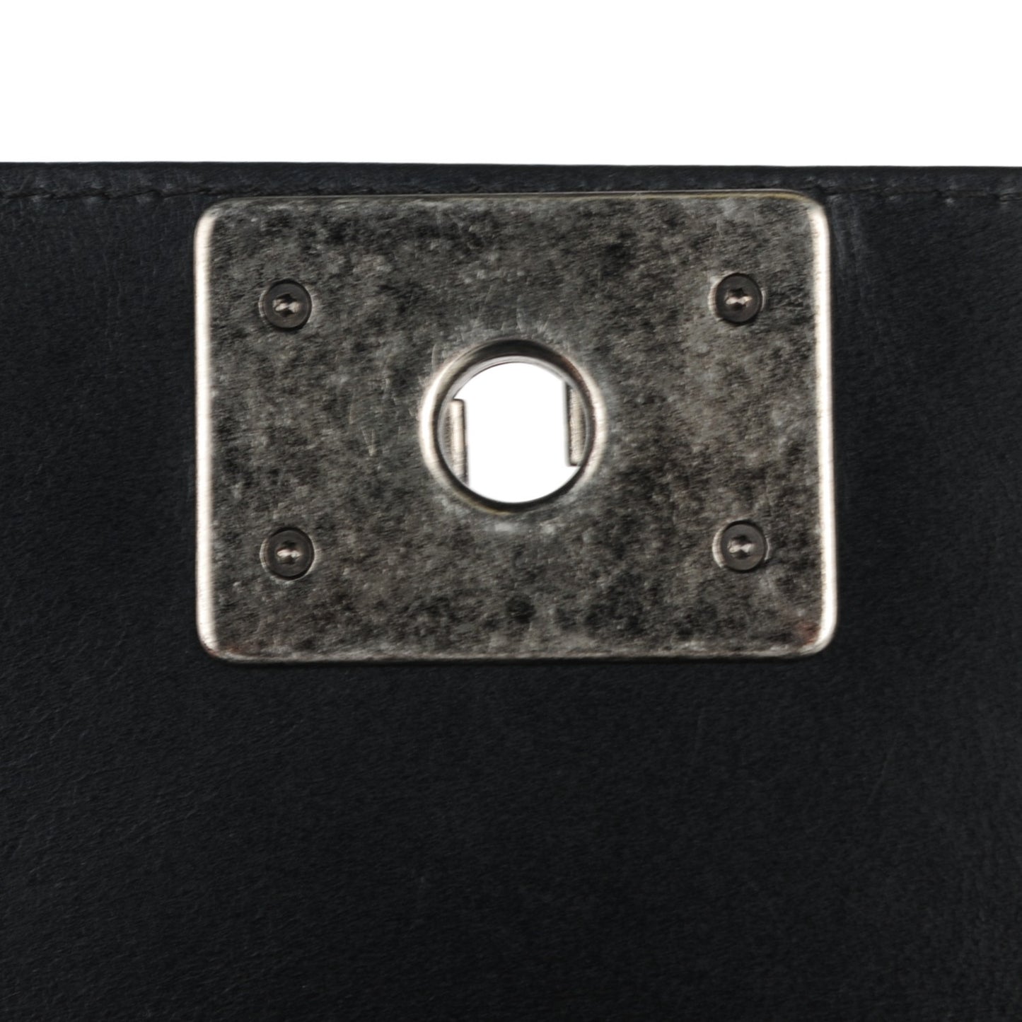 Goatskin Quilted Small Boy Handle Flap Black