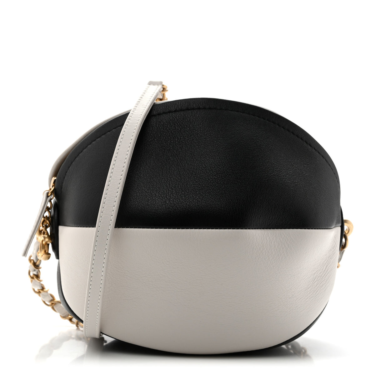 Chanel Calfskin Coco Beach Ball Bag White Black 1 of 12
