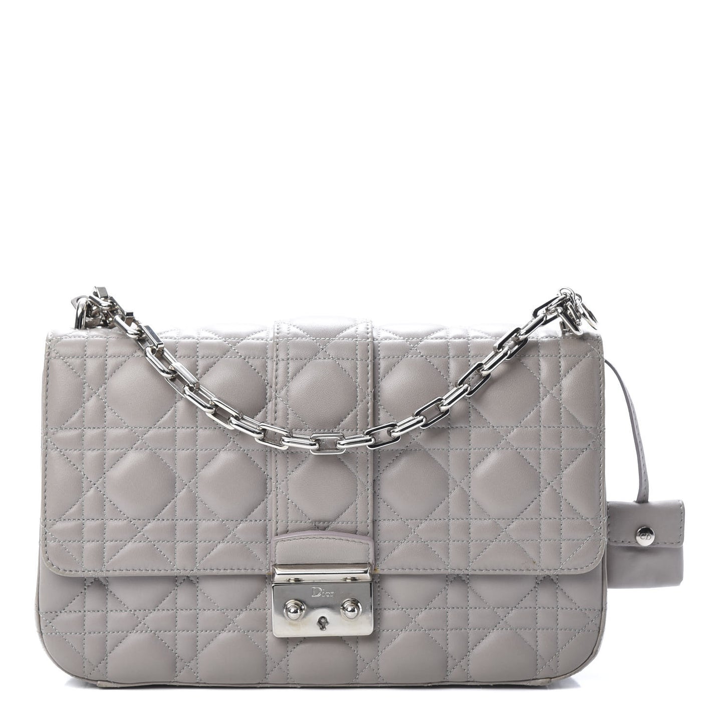 Lambskin Cannage Medium Miss Dior Flap Grey
