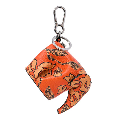 Loewe Calfskin Paula's Ibiza Elephant Coin Purse Bag Charm Key Holder Orange Multicolor 2 of 6