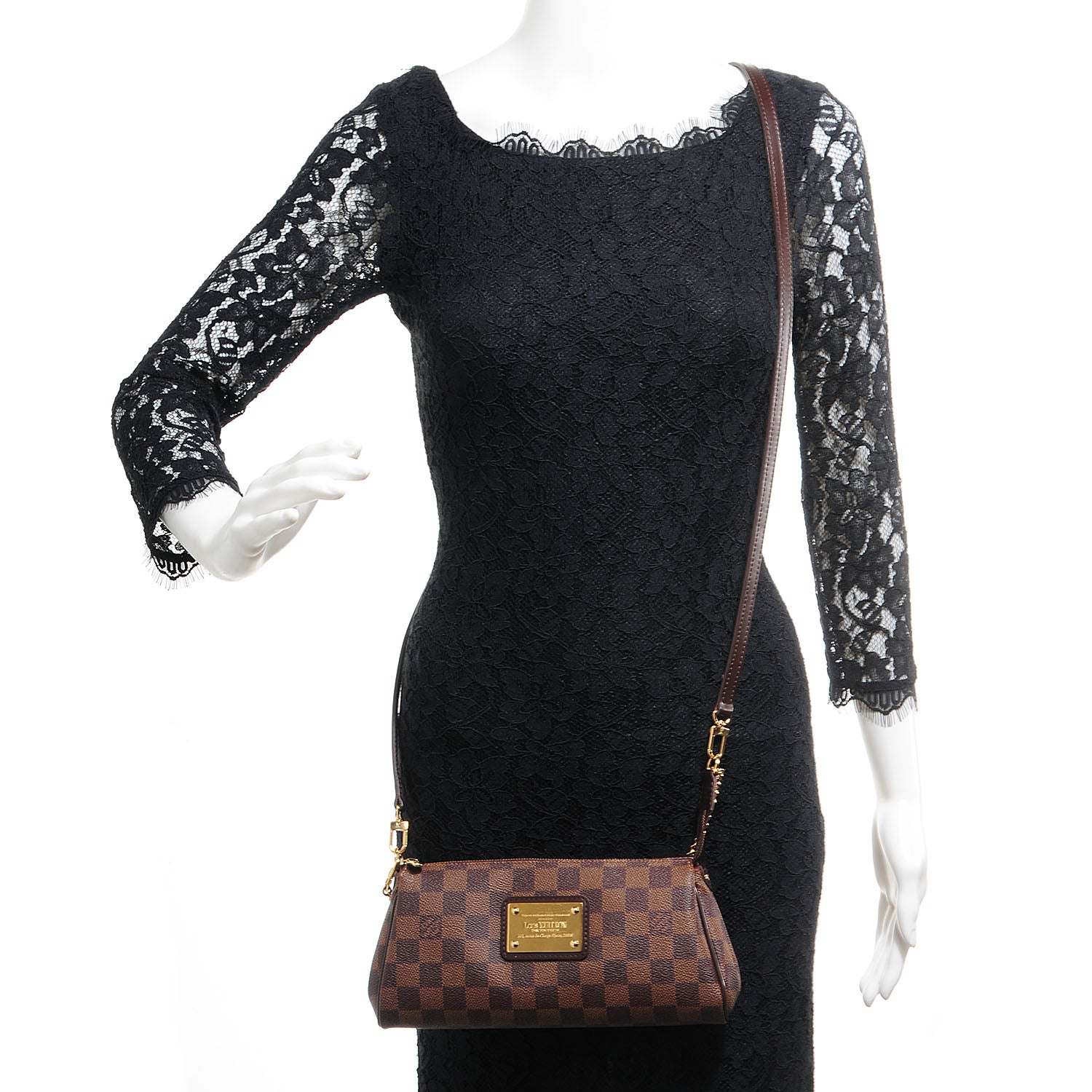 Louis Vuitton Damier Ebene Eva Clutch 2 of 8