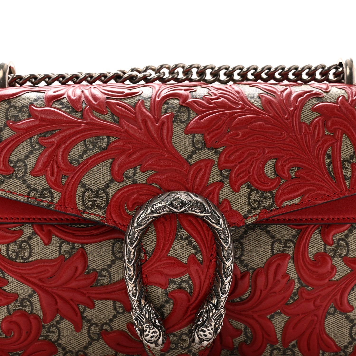 Gucci GG Supreme Monogram Arabesque Small Dionysus Shoulder Bag Hibiscus Red 9 of 13