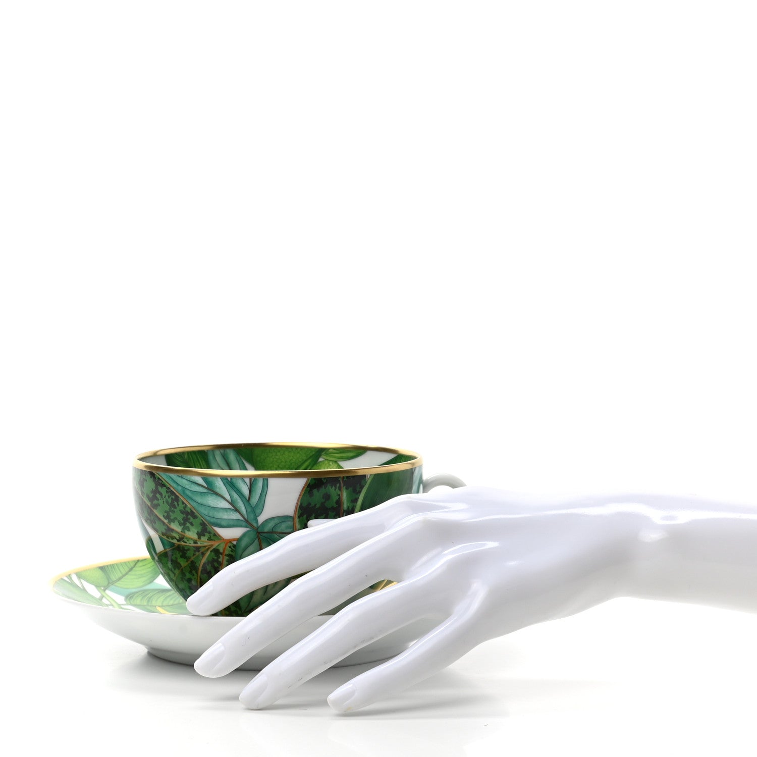 Hermes Porcelain Passifolia Tea Cup And Saucer Set Of 2 2 of 10