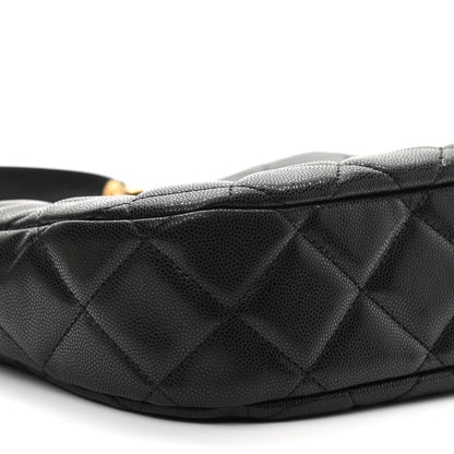 Chanel Caviar Quilted Twist Your Buttons Hobo Black 9 of 11