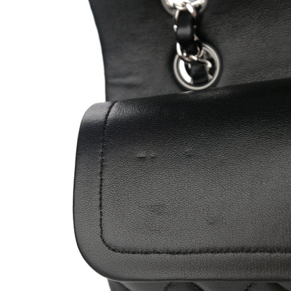 Chanel Lambskin Quilted Medium Double Flap Black 10 of 12