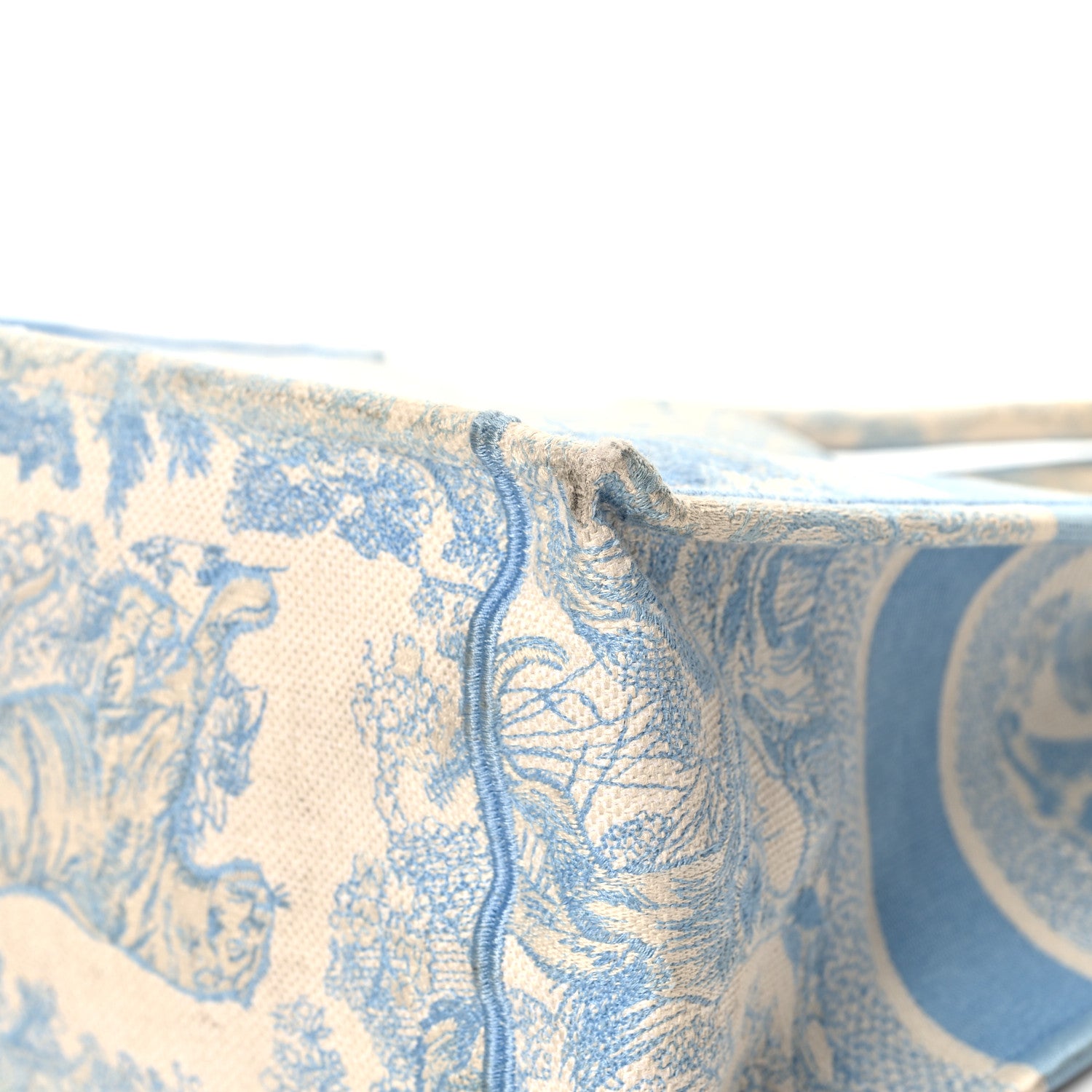 Christian Dior Canvas Embroidered Medium Dioriviera Toile De Jouy Book Tote Light Blue 12 of 14