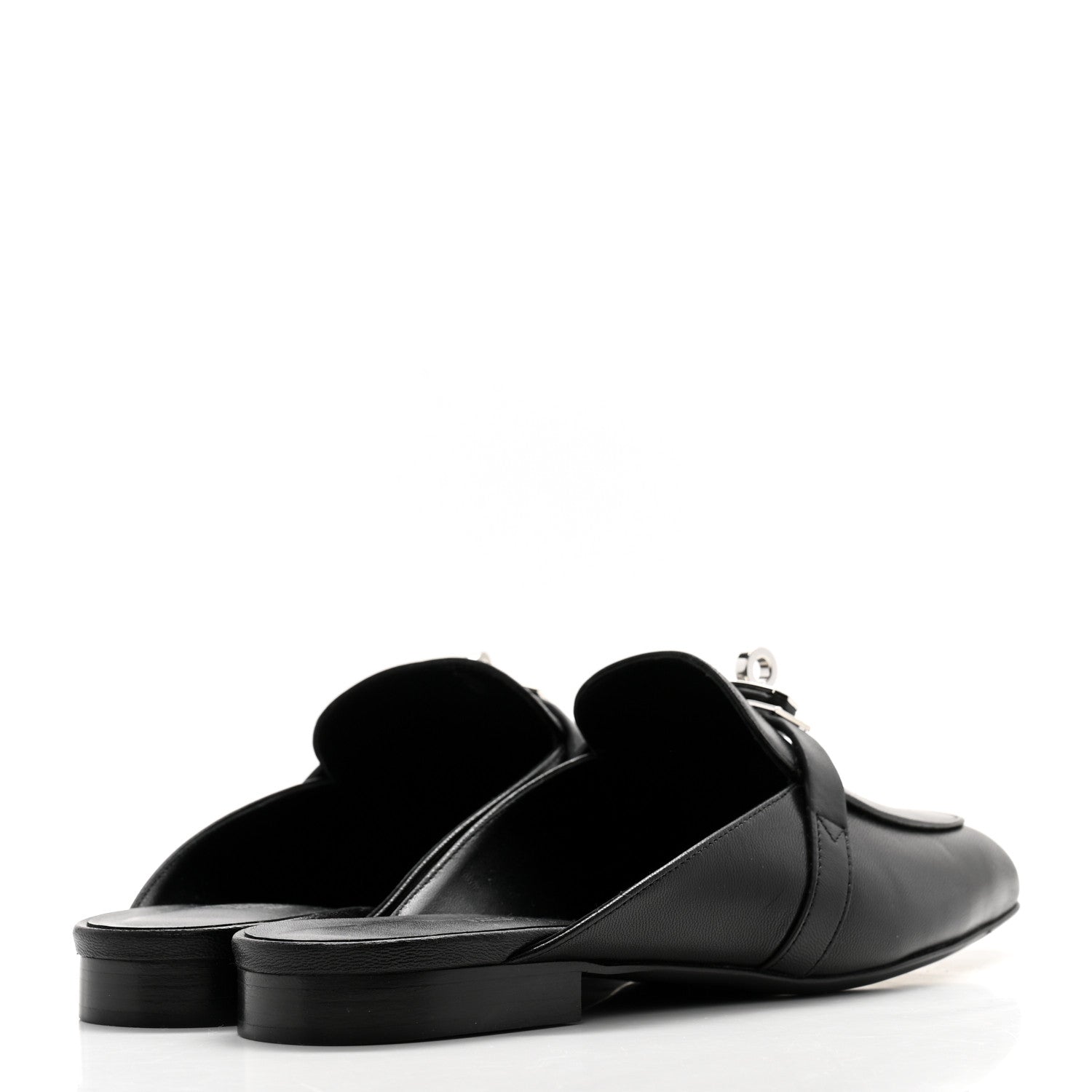 Hermes Goatskin Oz Mules 38.5 Black 4 of 10