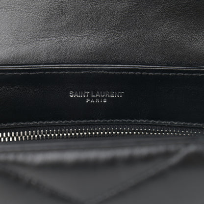 Saint Laurent Calfskin Y Quilted Monogram Toy Loulou Crossbody Bag Black 9 of 12