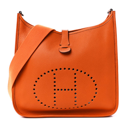 Hermes Taurillon Clemence Evelyne PM Orange 1 of 10