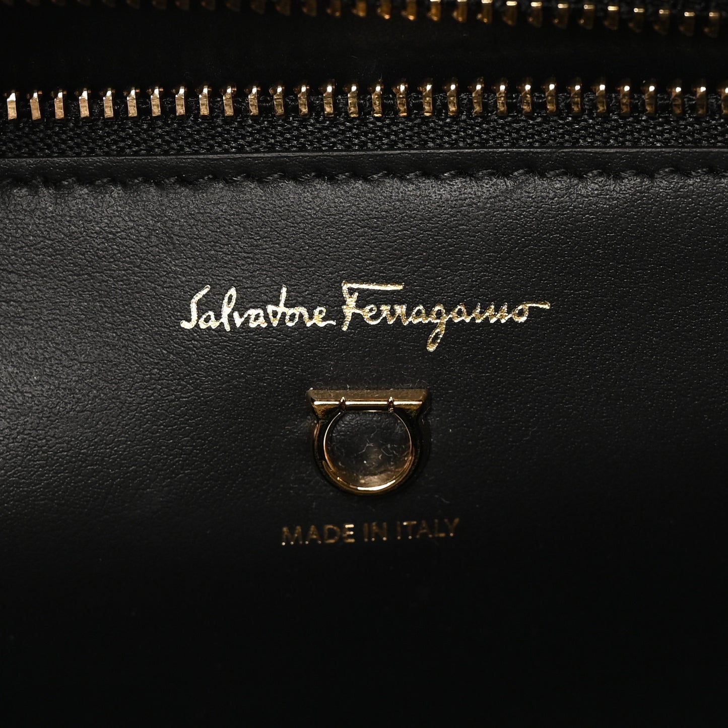 Grainy Calfskin Gemini Tote Black