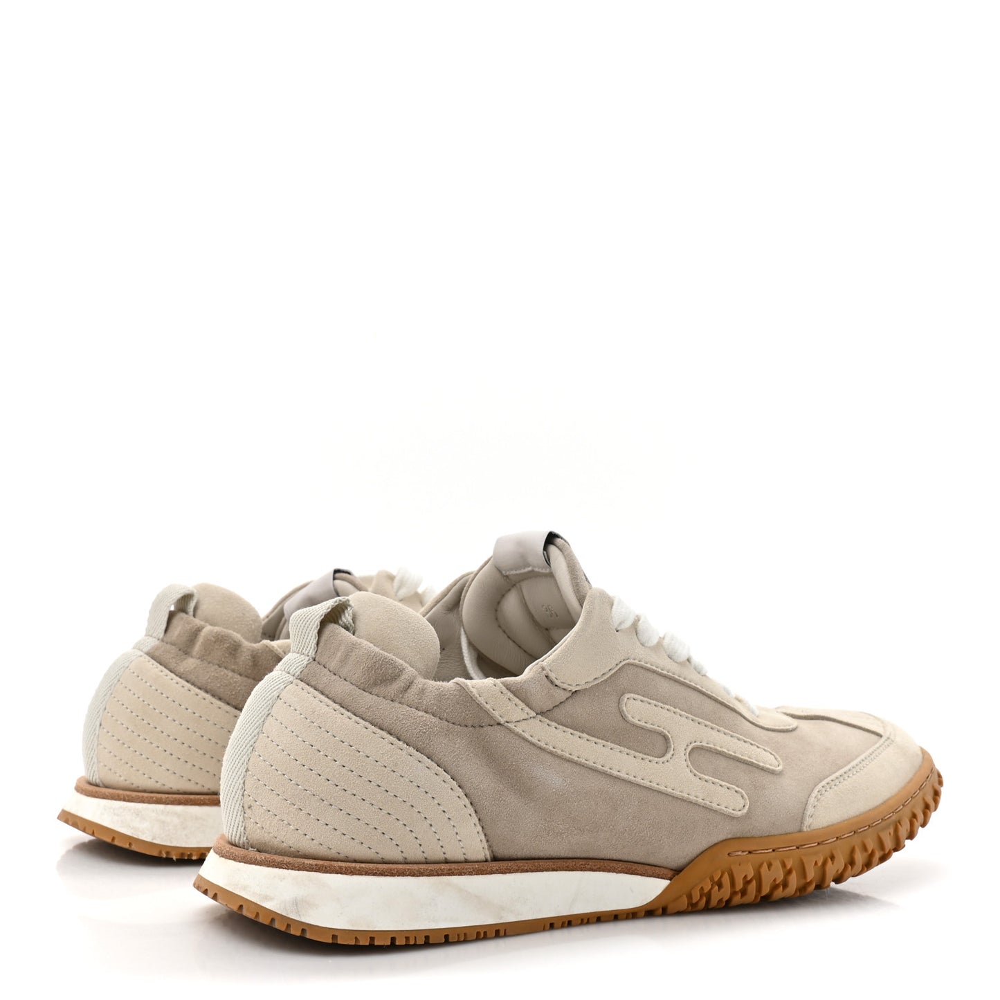 Suede Goatskin Mens Jet Sneakers 36 Beige Esquisse Glaise