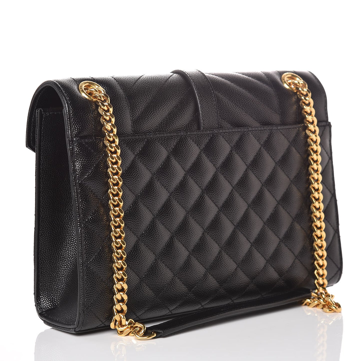 Grain De Poudre Textured Mixed Matelasse Triquilt Medium Monogram Satchel Black