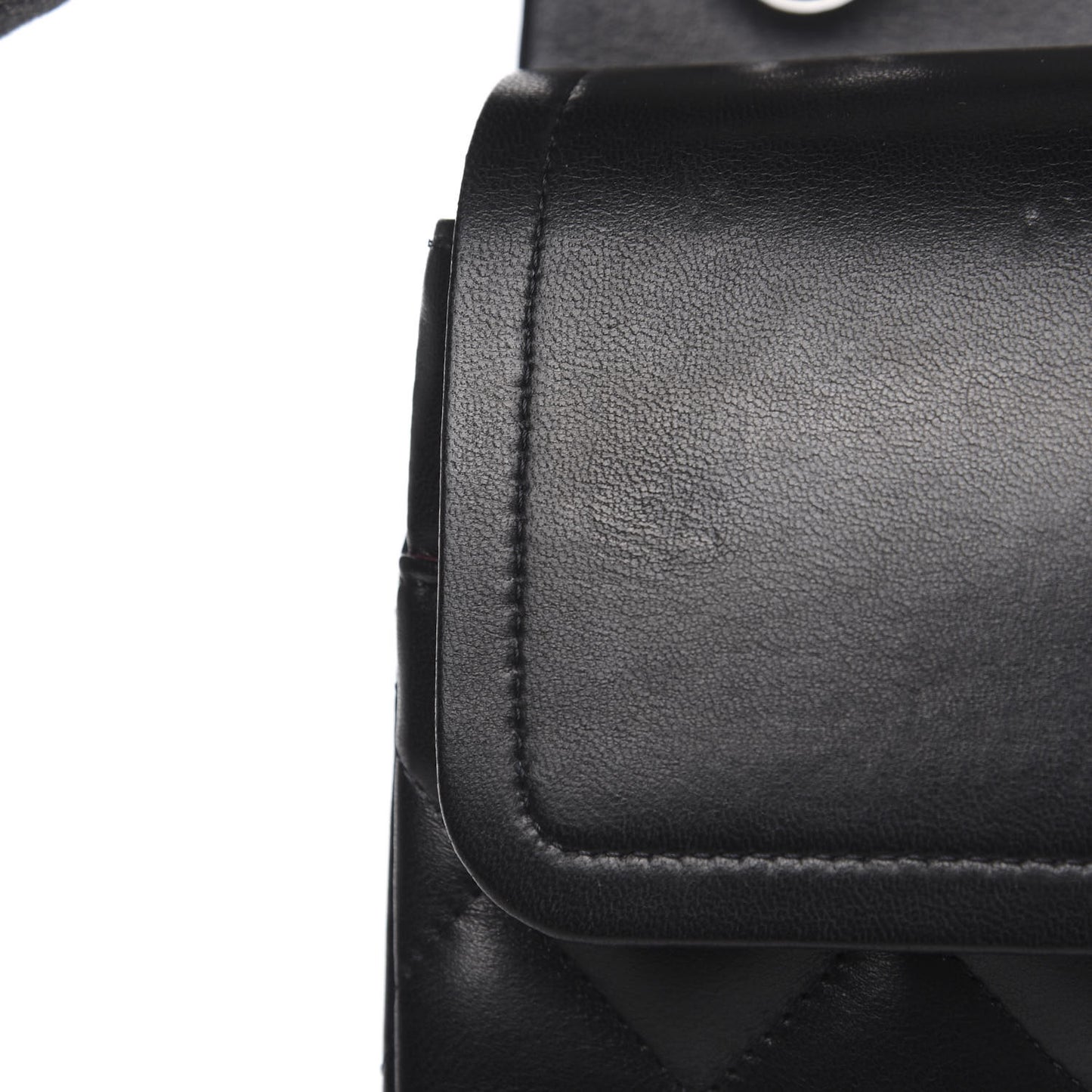 Lambskin Quilted Jumbo Double Flap Black