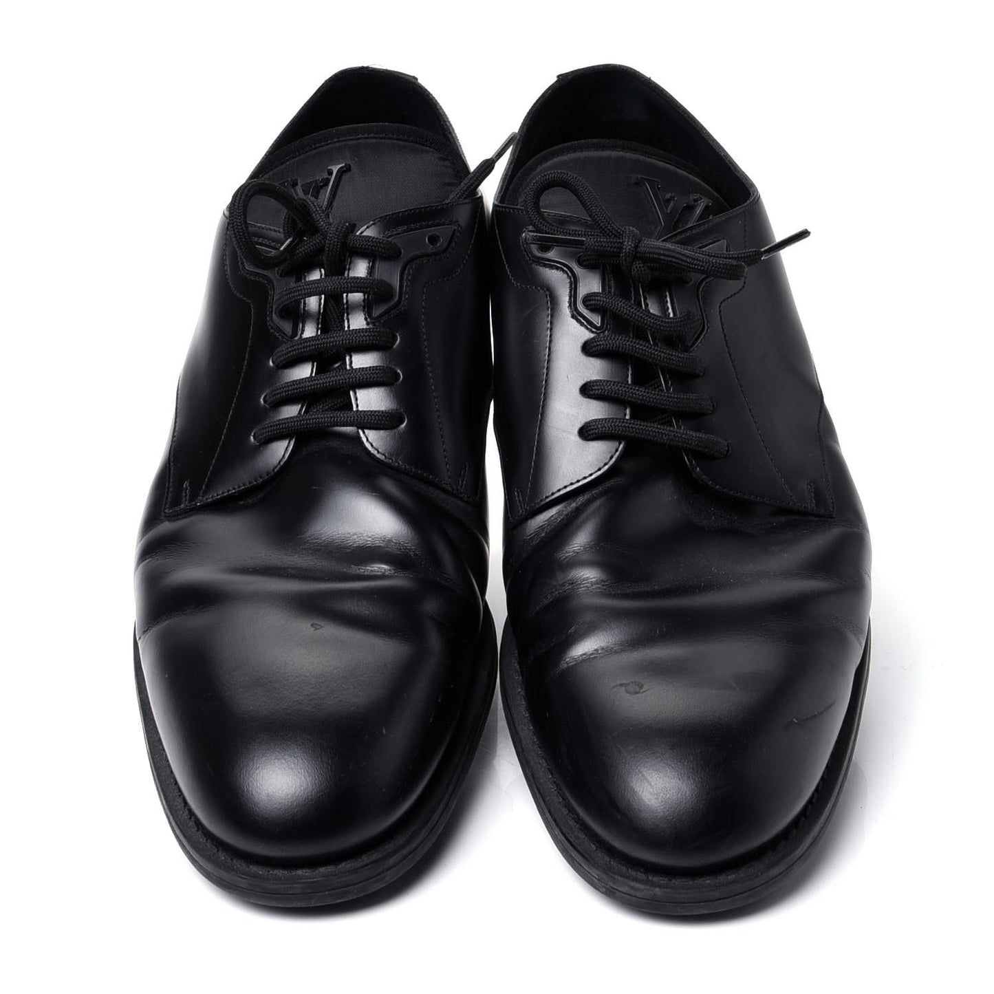 Calfskin Mens Formal Derby Shoes 8 Black