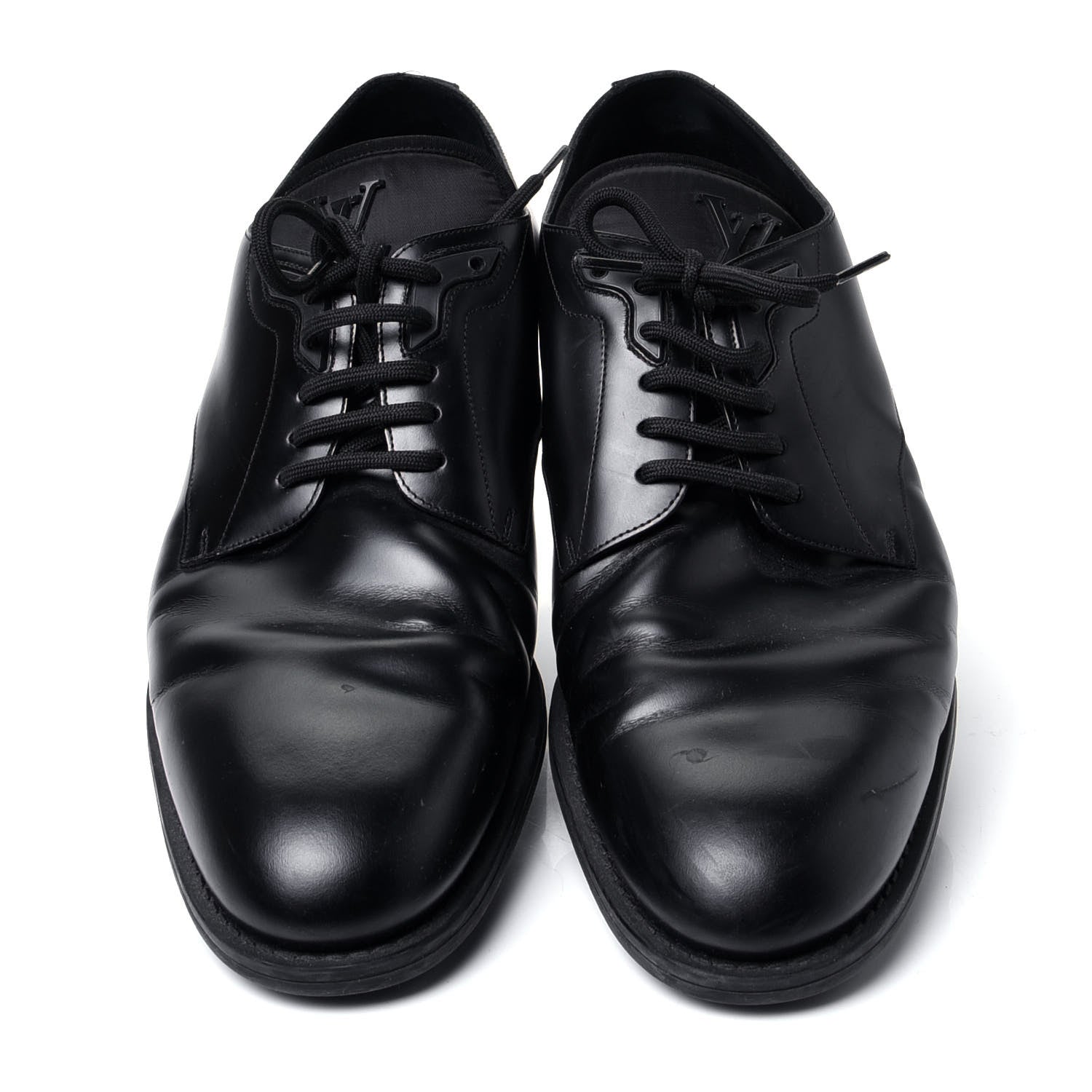 Louis Vuitton Calfskin Mens Formal Derby Shoes 8 Black 5 of 10