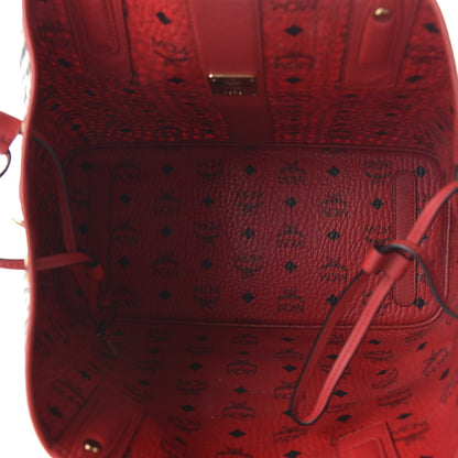 MCM Visetos Medium Liz Reversible Shopper Tote Ruby Red 12 of 15