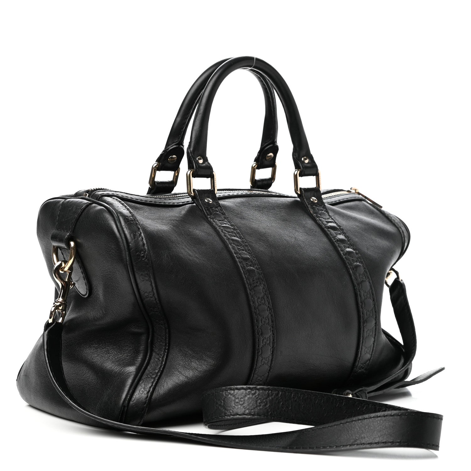 Gucci Calfskin Microguccissima Trim Medium Boston Black 3 of 12