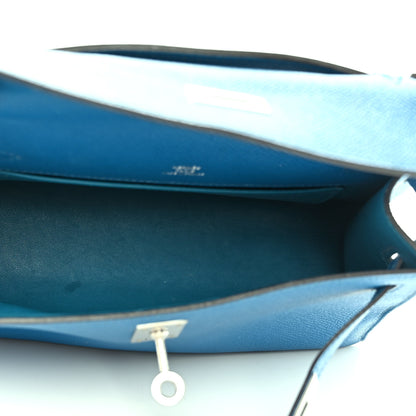 Hermes Epsom Kelly Pochette Clutch Bleu Izmir 5 of 19
