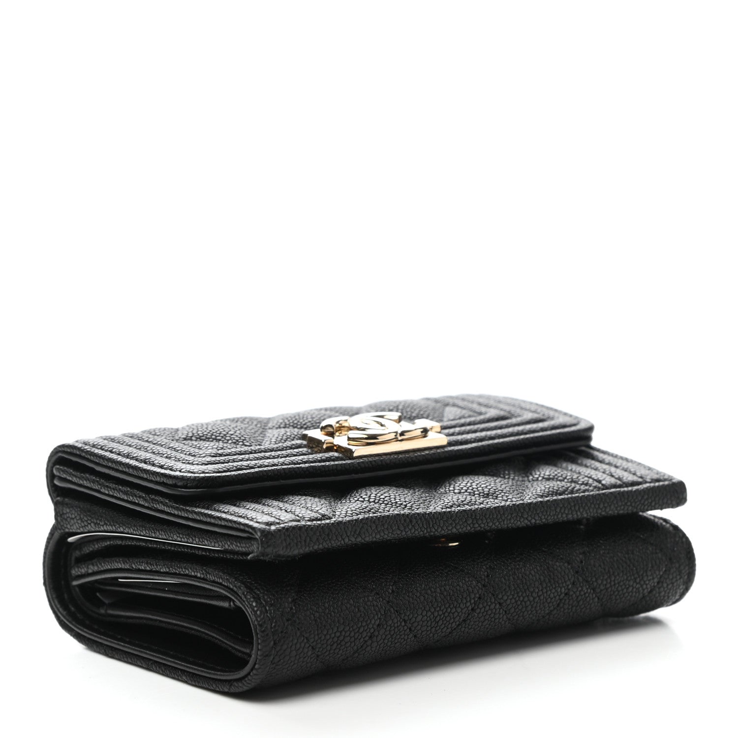 Chanel Caviar Quilted Small Boy Flap Wallet Black 4 of 9