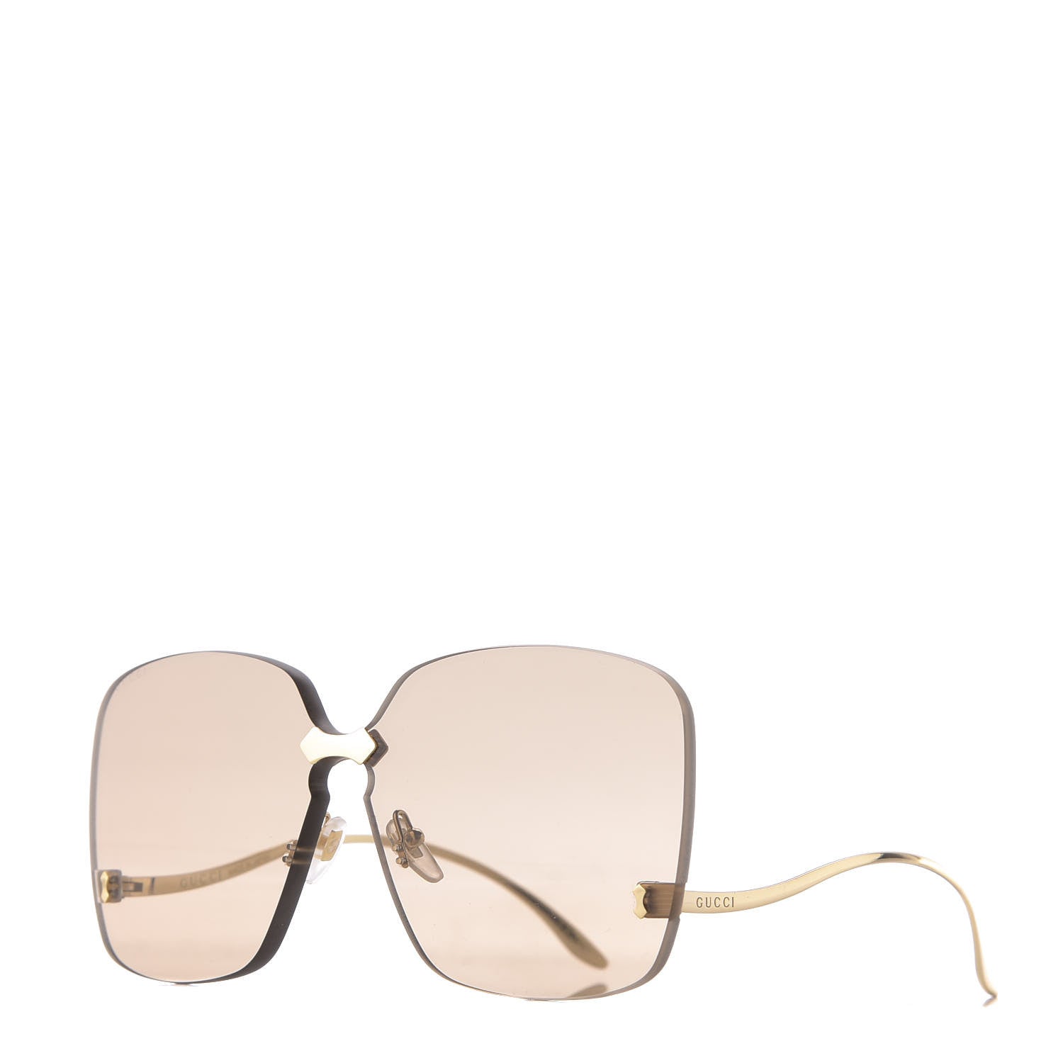 Gucci Rimless Sunglasses GG0352S Gold 1 of 10