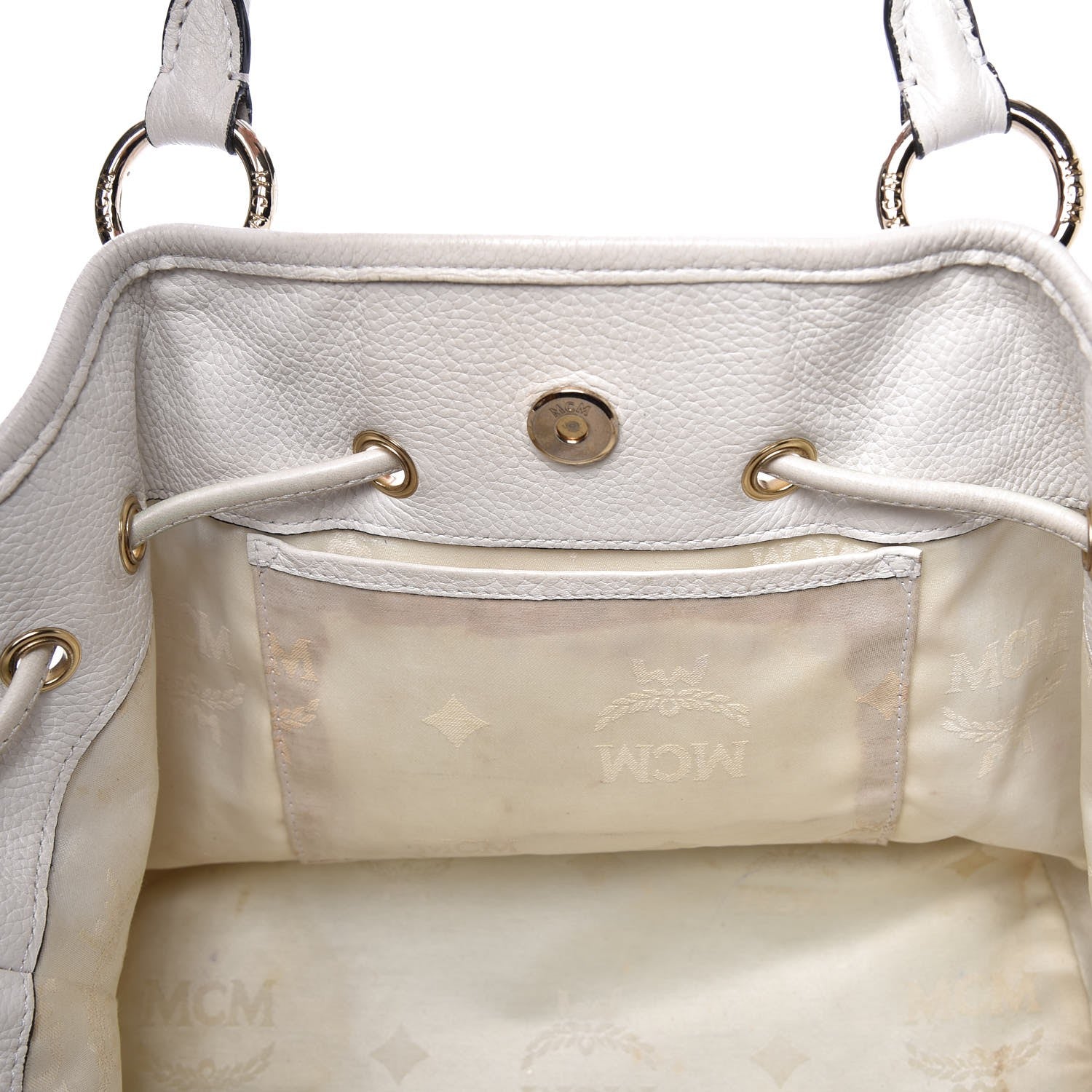 MCM Visetos Drawstring Bag White 13 of 21