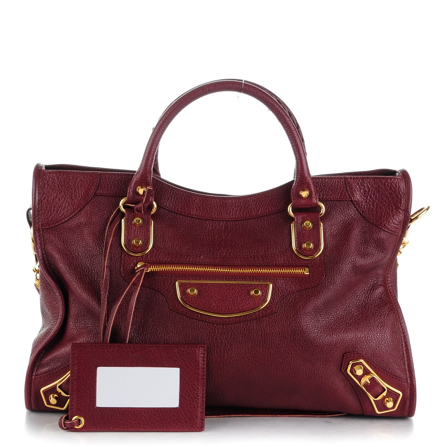 Chevre Gold Metallic Edge Hardware City Bordeaux