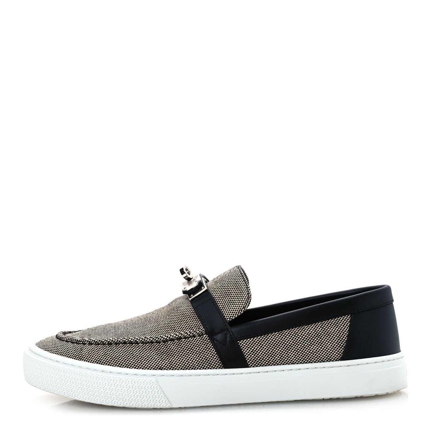 Toile De Coton Calfskin Game Slip On Sneakers 42.5 Prunoir Black