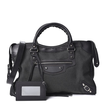 Balenciaga Calfskin Twill Perforated Classic Silver Hardware City Black 1 of 11